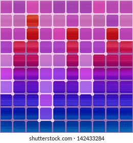 Abstract colorful square design on watercolor base. Vector illustration.