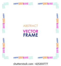 Abstract colorful square frame, hand drawn