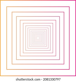 Abstract colorful square frame Spirograph walkway or neon square frame tunnel background. Vector illustration.