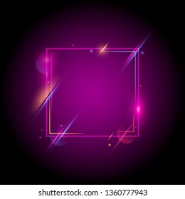 Abstract Colorful Square Light Frame vector background