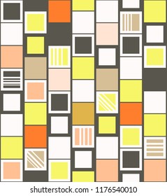 Abstract colorful square with line design pattern background seamless wallpaper. Vector image