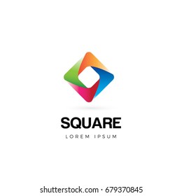 Abstract Colorful Square Logo Symbol Icon