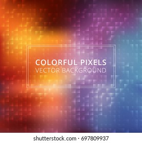 Abstract colorful square pixels background, vector illustration