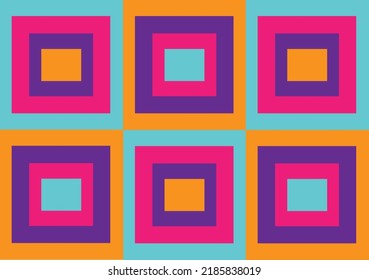 Abstract colorful square shape pattern background.
