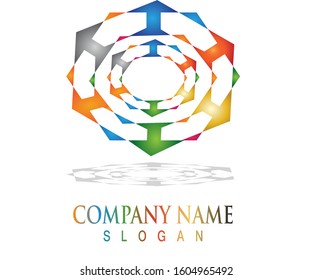 Abstract colorful square . Vector illustration.and logo