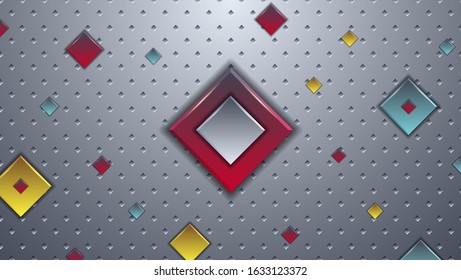 abstract colorful square with white gradient background.