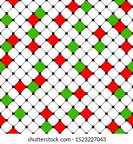 Abstract colorful squared illustration. 3d geometric seamless pattern with red, green and white cubes. Template design for web page, textures, card, poster.