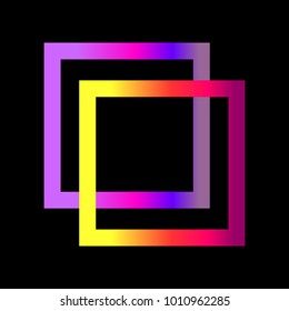 abstract colorful squares with black background