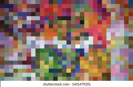 Abstract colorful squares Irregular rainbow mosaic tiles background.