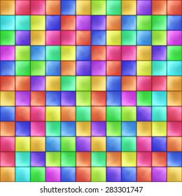 Abstract Colorful Squares Mosaic Pattern Vector illustration