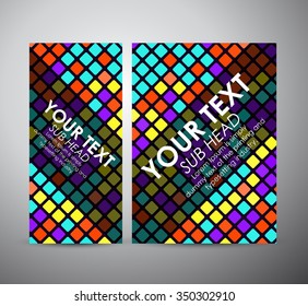 Abstract colorful squares pattern. Brochure business design template or roll up. Vector illustration