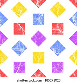 Abstract Colorful Squares Seamless Pattern. Vector