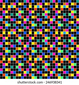 Abstract colorful squares seamless pattern. 
