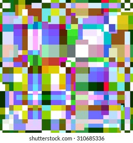 Abstract colorful squares seamless pattern.