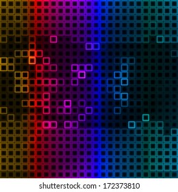 Abstract colorful squares, technology concept futuristic background.