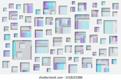 Abstract colorful squares vector background.