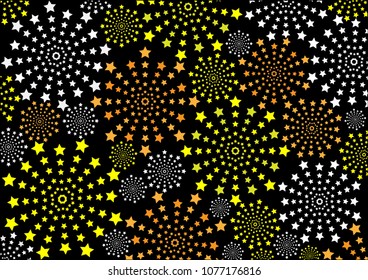 Abstract colorful star firework.- Circle, Decor, Gold, Night, Shape