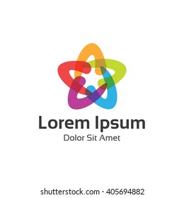 Abstract colorful star logo design. Simple and modern star vector .