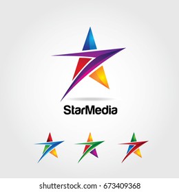 Abstract Colorful Star Logo Symbol