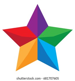 Abstract Colorful Star Or Symbol Isolated On White Background.