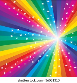Abstract colorful starry rainbow background