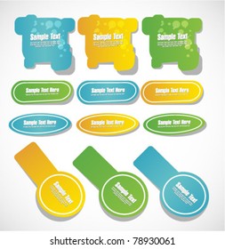 abstract colorful sticker set