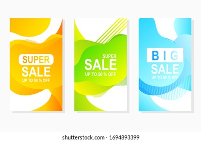 abstract colorful stories sale banner mobile promotion