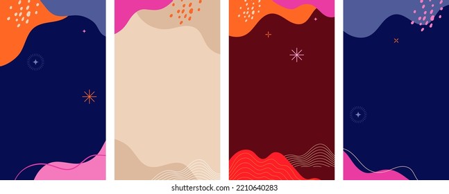 Abstract colorful story backgrounds. Vector design for social media