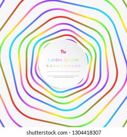 Abstract colorful stripe line pattern circle background with copy space, vector eps10