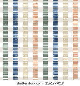 Abstract colorful stripe texture pattern. Seamless blue, green, orange and yellow horizontal and vertical stipe pattern.