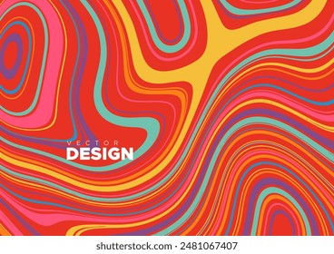 Abstract colorful striped background. Vector illustration. Wavy pattern. Liquid texture for cover design