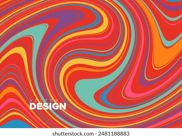 Abstract colorful striped background. Vector illustration. Wavy pattern. Liquid texture for cover design