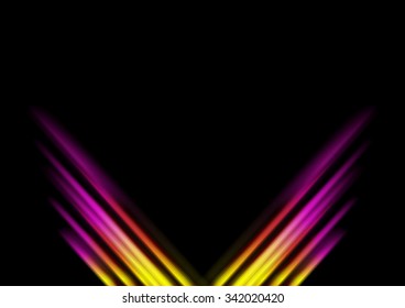 Resumen de franjas coloridas fondo oscuro. Diseño de vectores