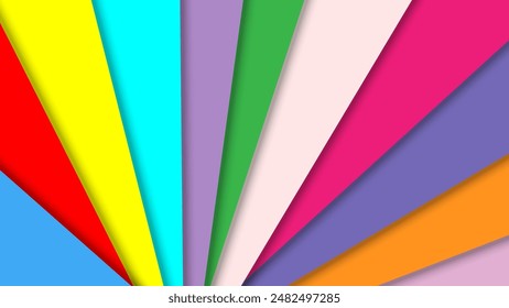 Abstract colorful stripes diagonal pattern vector overlay layers on  background. Rainbow Colorful Background.
