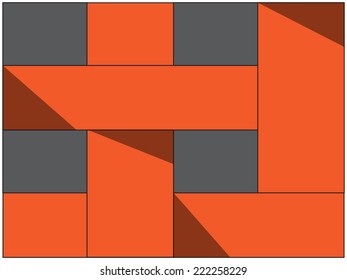 Abstract colorful stripes with shadows
