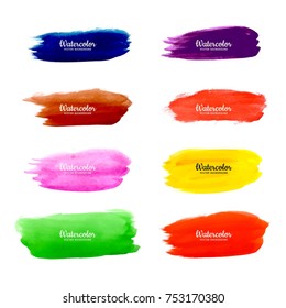 Abstract colorful stroke brush watercolor background vector