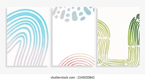 abstract colorful strokes vector background set