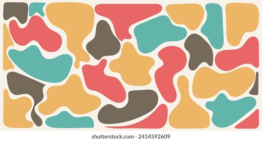 Abstract colorful style spotted yellow, blue, red, white and brown design - background. Multicolored vector illustration for cards, business, banners, wallpaper, textile, wrapping	