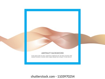 Abstract colorful style wave background pattern texture with blue frame for web banner,poster,flyer,brochure,leaflet,business design. Vector illustration eps 10. CMYK mode.