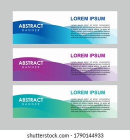 Abstract Colorful Stylish Banner Design Template Vector, Professional Modern Graphic Banner Element with Blue, Purple and Green Color Background