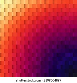 Abstract Colorful Stylized 3D Pixel Mosaic. Color Squares Mosaic Grid. Vector Illustration. Vintage Colorful Texture for Business Posters, Flyers, Presentations.