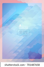 Abstract colorful stylized cloud graphic template background with pink frame