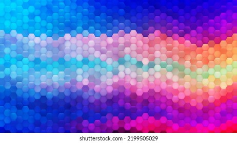 Abstract Colorful Stylized Hexagon Mosaic. Color Hexagonal Mosaic Grid. Vector Illustration. Vintage Colorful Texture for Business Posters, Flyers, Presentations.