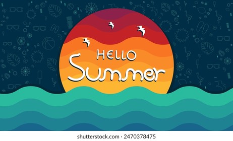 Abstract colorful summer background, vector illustration