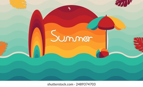 Abstract colorful summer background, vector illustration