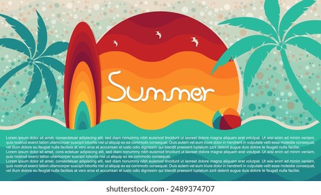 Abstractas fondo de verano colorido, Ilustración vectorial