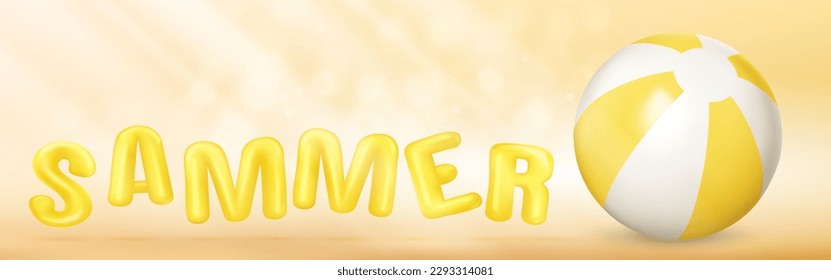 Abstract colorful Summer banner background with beach vibes decorate. Vector illustration