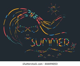 Abstract colorful summer fun background vector