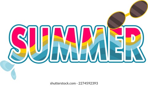 Abstract colorful Summer Text banner. Vector illustration.
