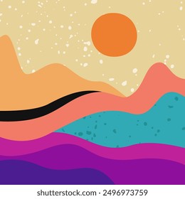 Abstrakte bunte Sonnenuntergang Landschaft Vektorgrafik